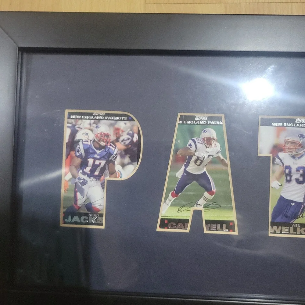 New England Patriots Cut Out Matted Framed Team Cards Tom Brady Sammy Morris Wes